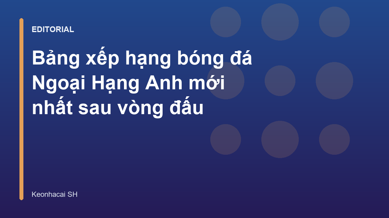 Bảng xếp hạng Ngoại Hạng Anh mới nhất